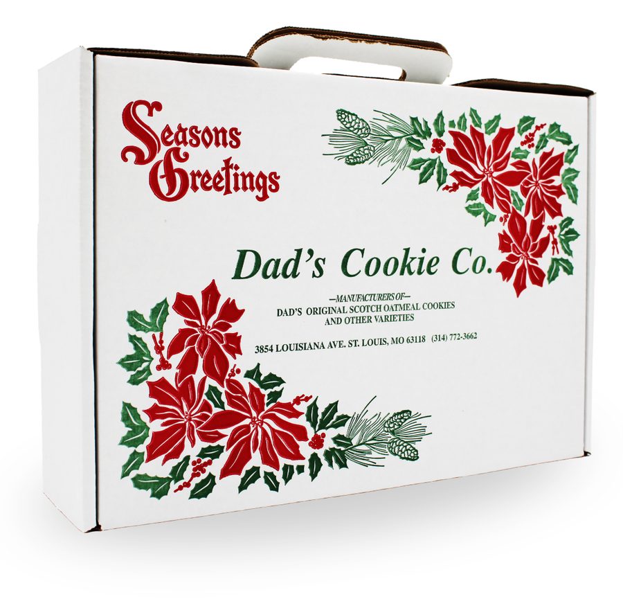 5-pound Season's Greetings gift box with poinsettia print